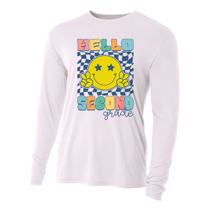 Hello Second Grade Retro Smile Team 2nd Grade Back To School Cooling Performance Long Sleeve Crew