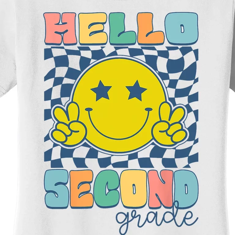 Hello Second Grade Retro Smile Team 2nd Grade Back To School Women's T-Shirt