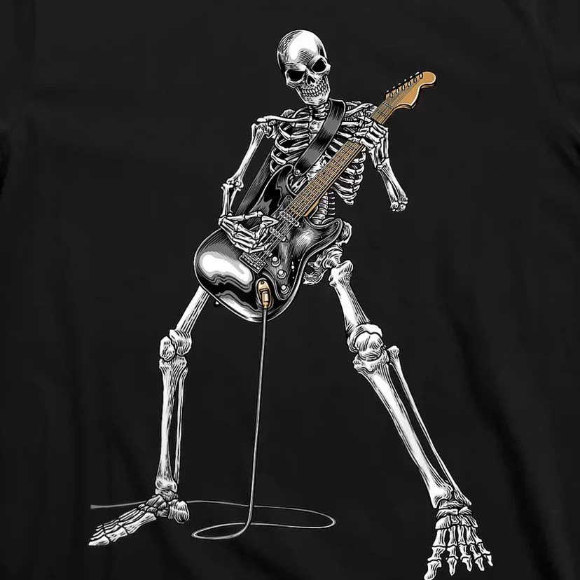 Happy Skeleton Guitar Guy - Rock And Roll Band Tees For T-Shirt