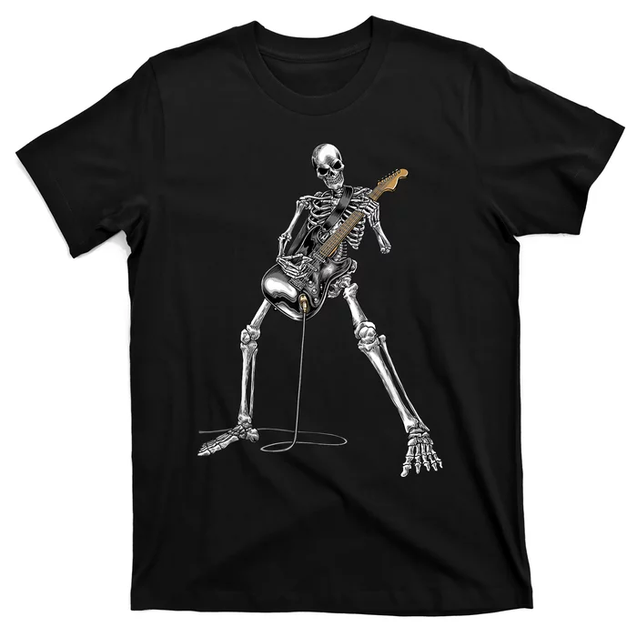 Happy Skeleton Guitar Guy - Rock And Roll Band Tees For T-Shirt