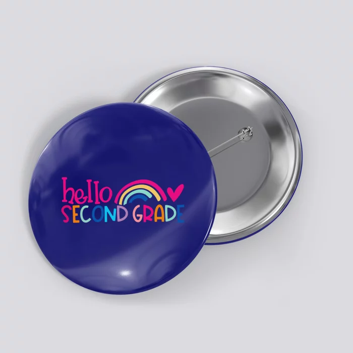 Hello Second Grade Rainbow Teacher Back To School Gift Button