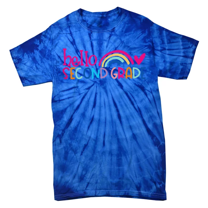 Hello Second Grade Rainbow Teacher Back To School Gift Tie-Dye T-Shirt