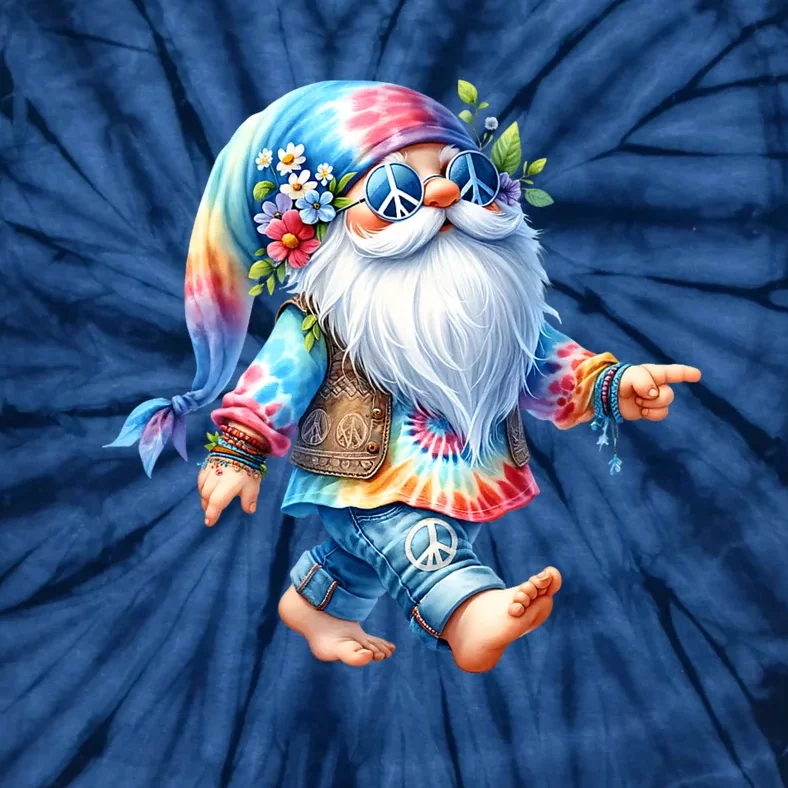 Hippie Santa Graphic For Christmas In July Tie-Dye T-Shirt