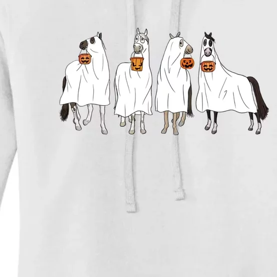 Horse Sheet Ghost Horse Costume Cowboy Western Halloween Women's Pullover Hoodie