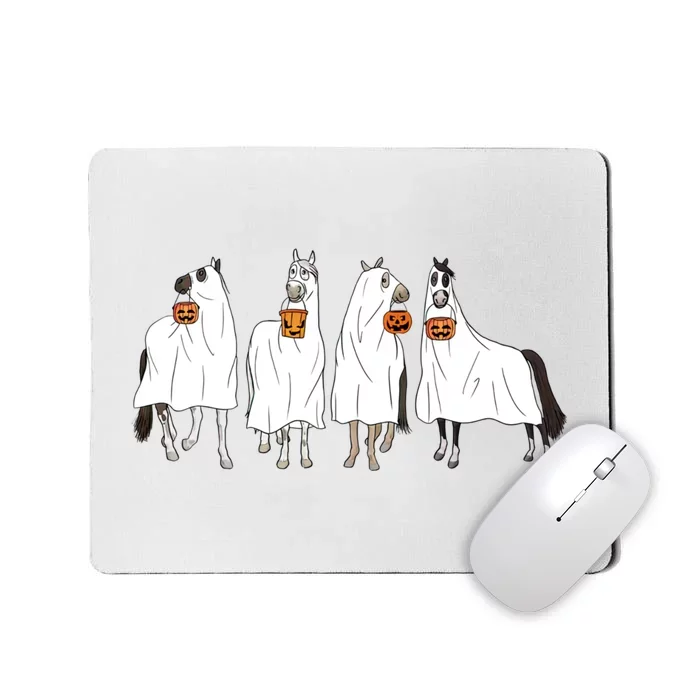 Horse Sheet Ghost Horse Costume Cowboy Western Halloween Mousepad