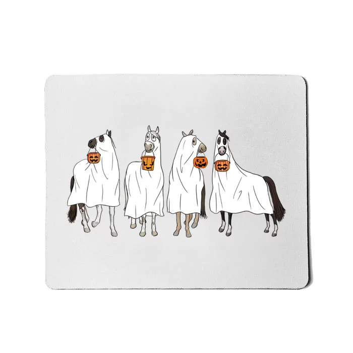 Horse Sheet Ghost Horse Costume Cowboy Western Halloween Mousepad