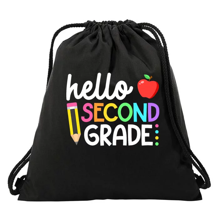 Hello Second Grade Team 2nd Grade Back To School Teacher Drawstring Bag