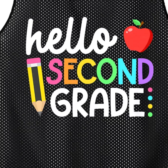 Hello Second Grade Team 2nd Grade Back To School Teacher Mesh Reversible Basketball Jersey Tank