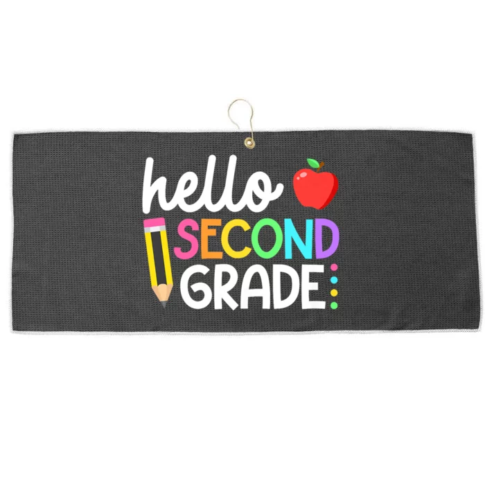 Hello Second Grade Team 2nd Grade Back To School Teacher Large Microfiber Waffle Golf Towel