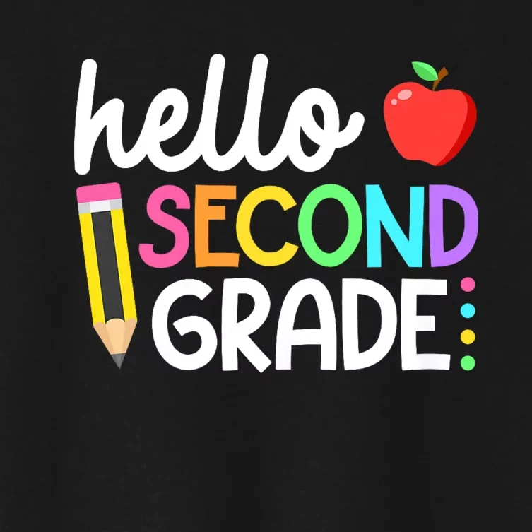 Hello Second Grade Team 2nd Grade Back To School Teacher Women's Crop Top Tee