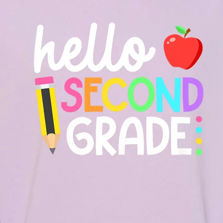 Hello Second Grade Team 2nd Grade Back To School Teacher Garment-Dyed Sweatshirt