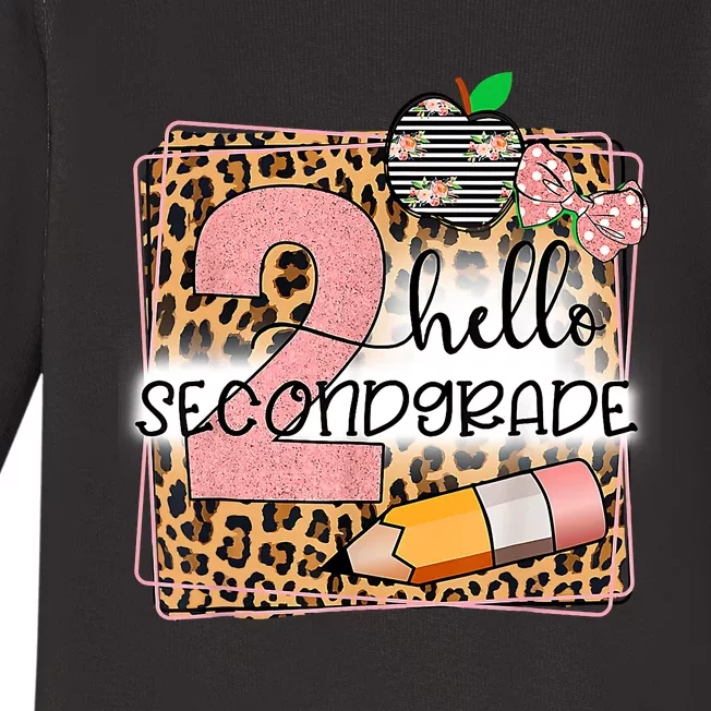 Hello Second Grade 2nd Grade Back To School Teacher Kids Girl Baby Long Sleeve Bodysuit