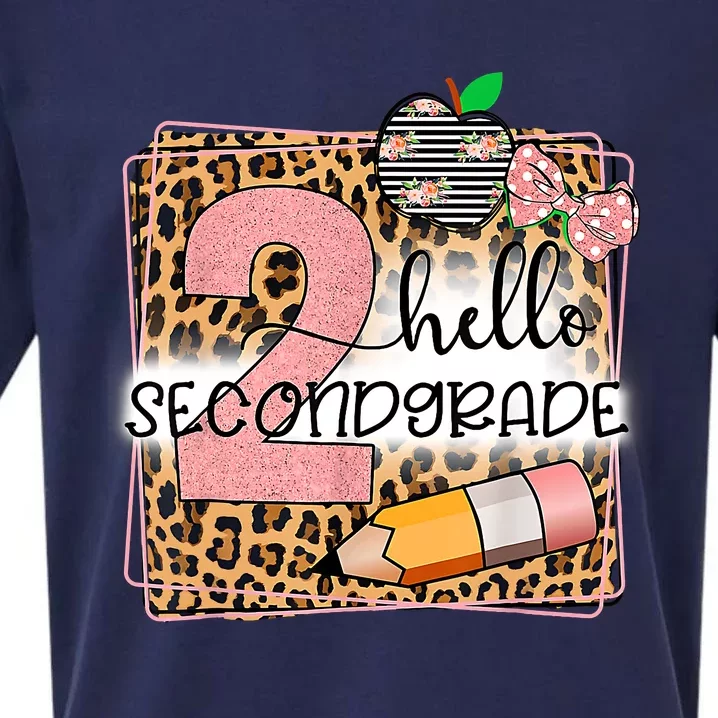 Hello Second Grade 2nd Grade Back To School Teacher Kids Girl Sueded Cloud Jersey T-Shirt