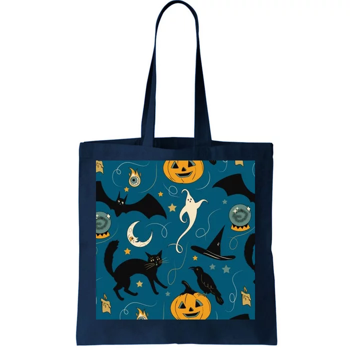 Halloween Spooky Ghost Pattern Tote Bag