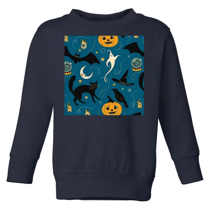 Halloween Spooky Ghost Pattern Toddler Sweatshirt