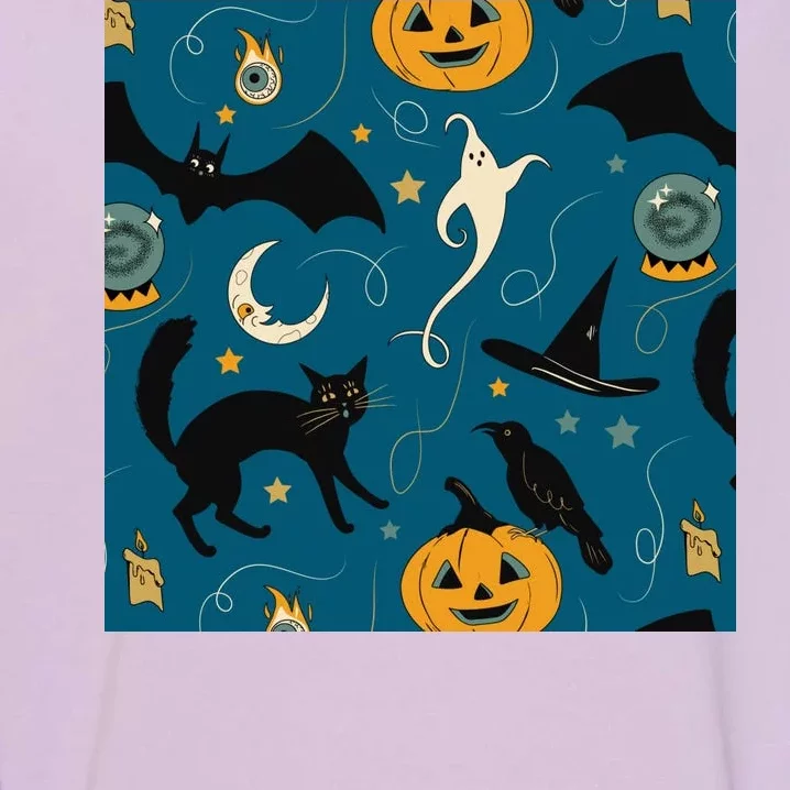 Halloween Spooky Ghost Pattern Garment-Dyed Sweatshirt