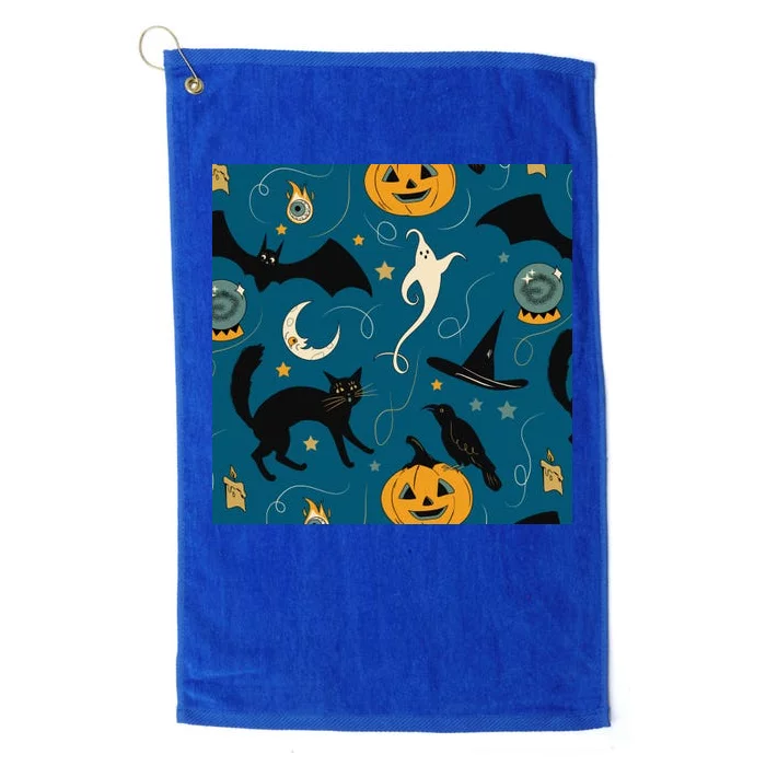 Halloween Spooky Ghost Pattern Platinum Collection Golf Towel