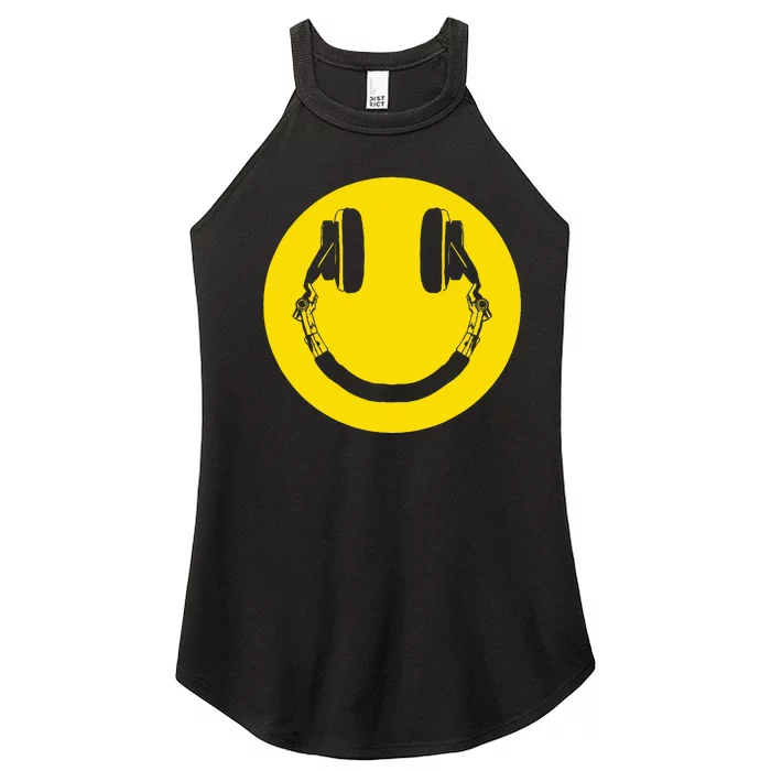 Headphones Smile Grunge Music Music Lover Women’s Perfect Tri Rocker Tank