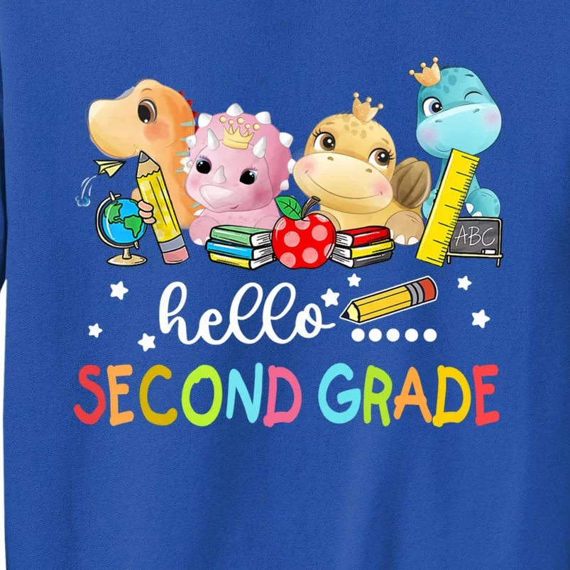 Hello Second Grade Crew Dinosaur First Day Teacher Gift Sweatshirt