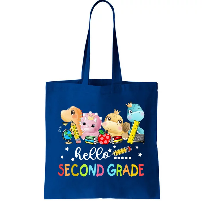 Hello Second Grade Crew Dinosaur First Day Teacher Gift Tote Bag