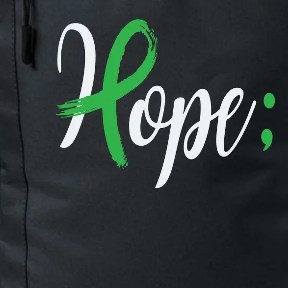 Hope Semicolon Green Ribbon Mental Health Awareness Daily Commute Backpack