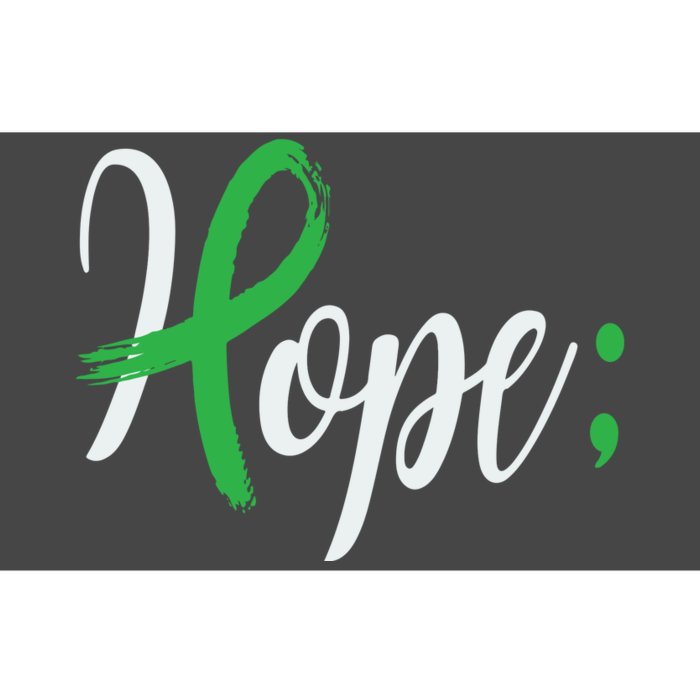 Hope Semicolon Green Ribbon Mental Health Awareness Bumper Sticker