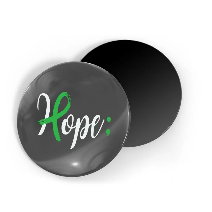 Hope Semicolon Green Ribbon Mental Health Awareness Magnet