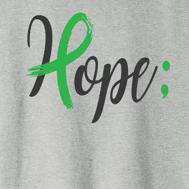 Hope Semicolon Green Ribbon Mental Health Awareness Women's Crop Top Tee