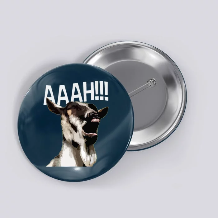 Halloween Screaming Goat AAAH Funny Crazy Goat Button