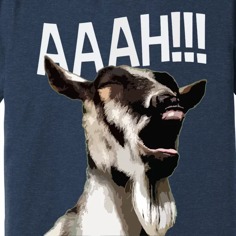 Halloween Screaming Goat AAAH Funny Crazy Goat Premium T-Shirt