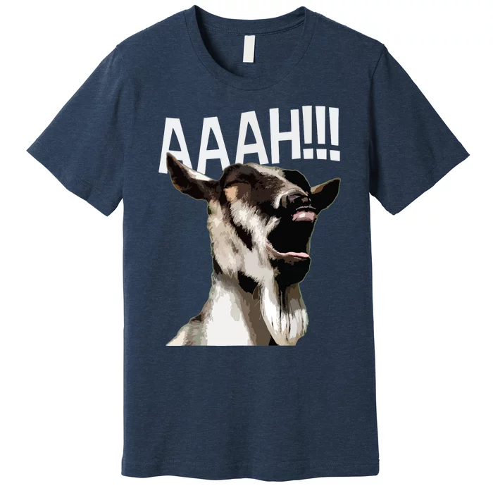 Halloween Screaming Goat AAAH Funny Crazy Goat Premium T-Shirt