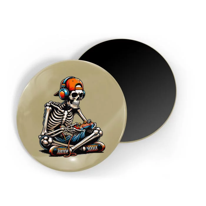 Halloween Skeleton Gamer Video Gaming Magnet