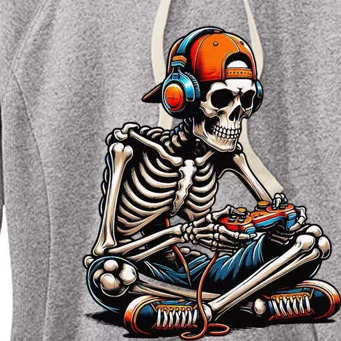 Halloween Skeleton Gamer Video Gaming Women's Fleece Hoodie