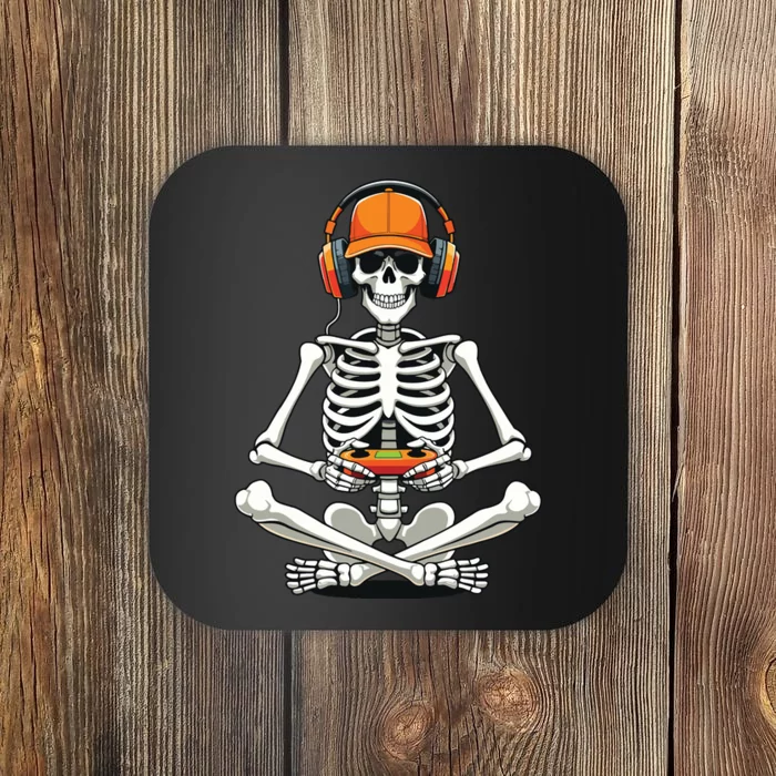 Halloween Skeleton Gamer Video Gaming Coaster