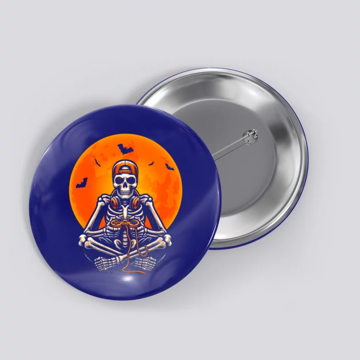 Halloween Skeleton Gamer Video Gaming Ns Gift Button