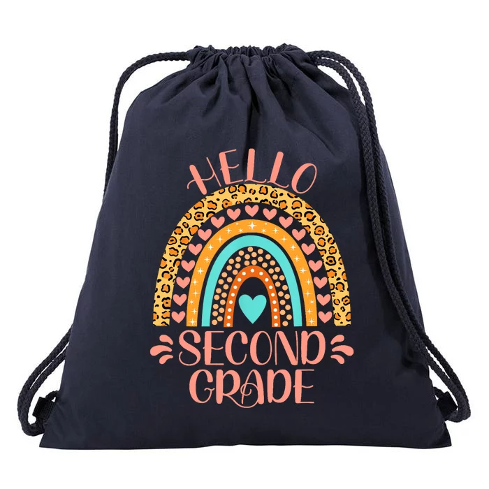 Hello Second Grade 2nd Grade Teacher Back To School Drawstring Bag