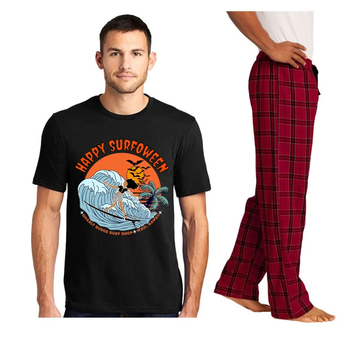 Happy SurfOWeen Gnarly Surge Surf Shop Halloween Meaningful Gift Pajama Set