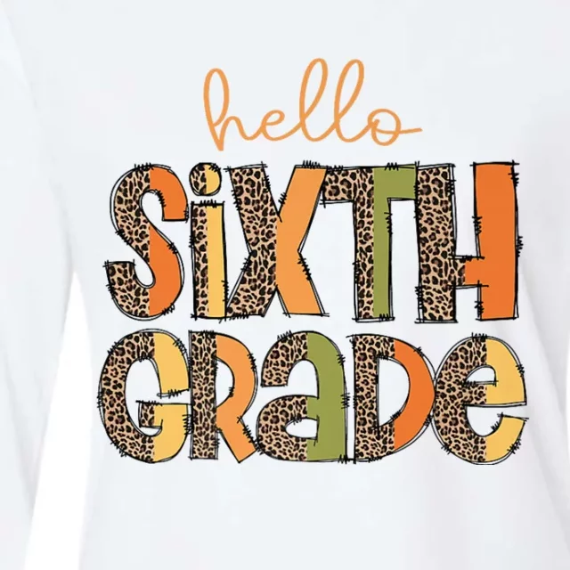 Hello Sixth Grade Funny Girl Back To School Womens Cotton Relaxed Long Sleeve T-Shirt