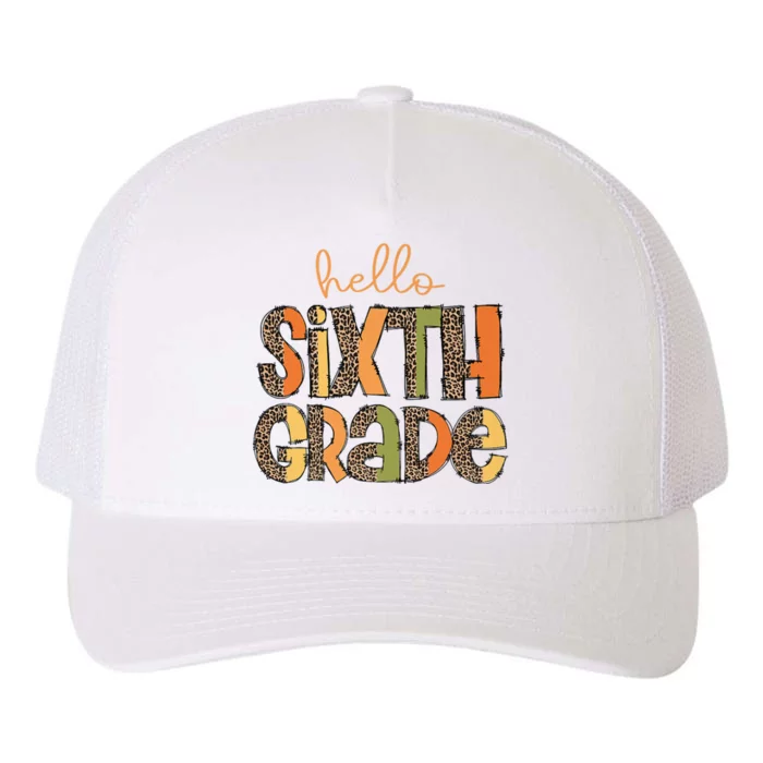 Hello Sixth Grade Funny Girl Back To School Yupoong Adult 5-Panel Trucker Hat