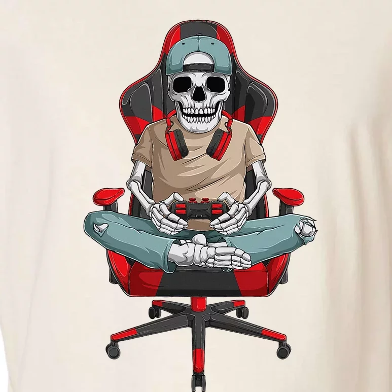 Halloween Skeleton Gamer Video Gaming Garment-Dyed Women's Muscle Tee