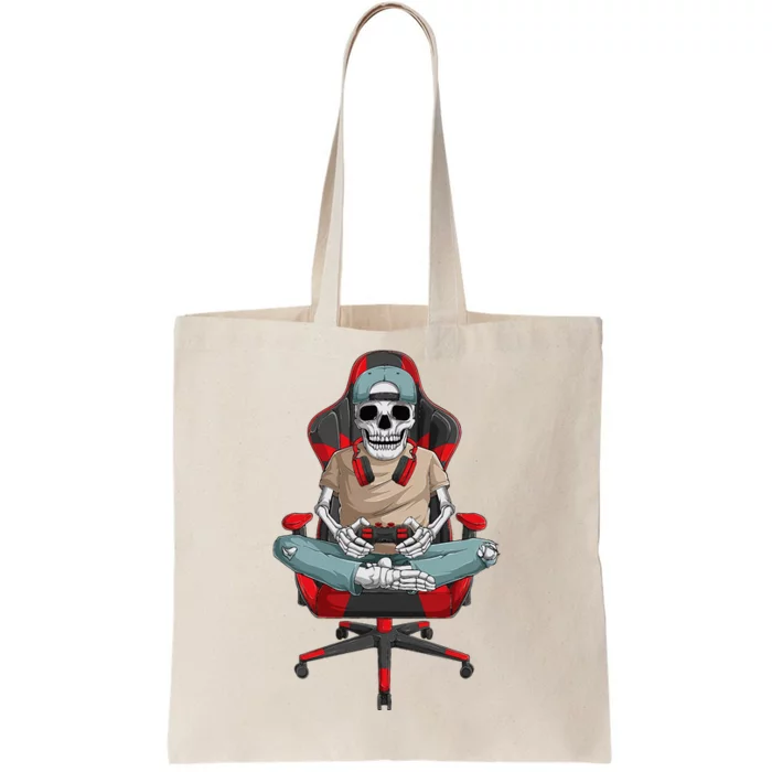 Halloween Skeleton Gamer Video Gaming Tote Bag