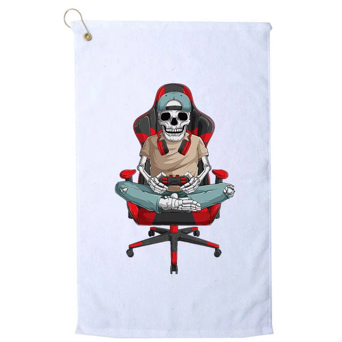 Halloween Skeleton Gamer Video Gaming Platinum Collection Golf Towel