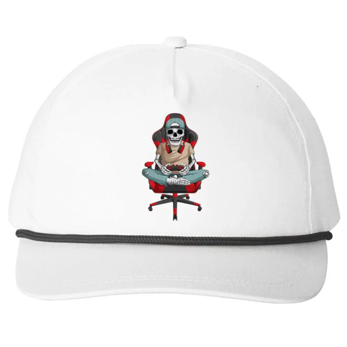 Halloween Skeleton Gamer Video Gaming Snapback Five-Panel Rope Hat