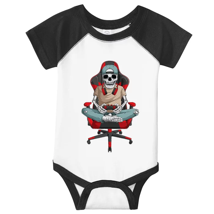 Halloween Skeleton Gamer Video Gaming Infant Baby Jersey Bodysuit