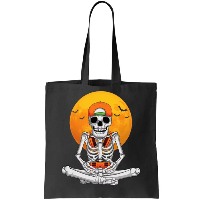 Halloween Skeleton Gamer Video Gaming Tote Bag