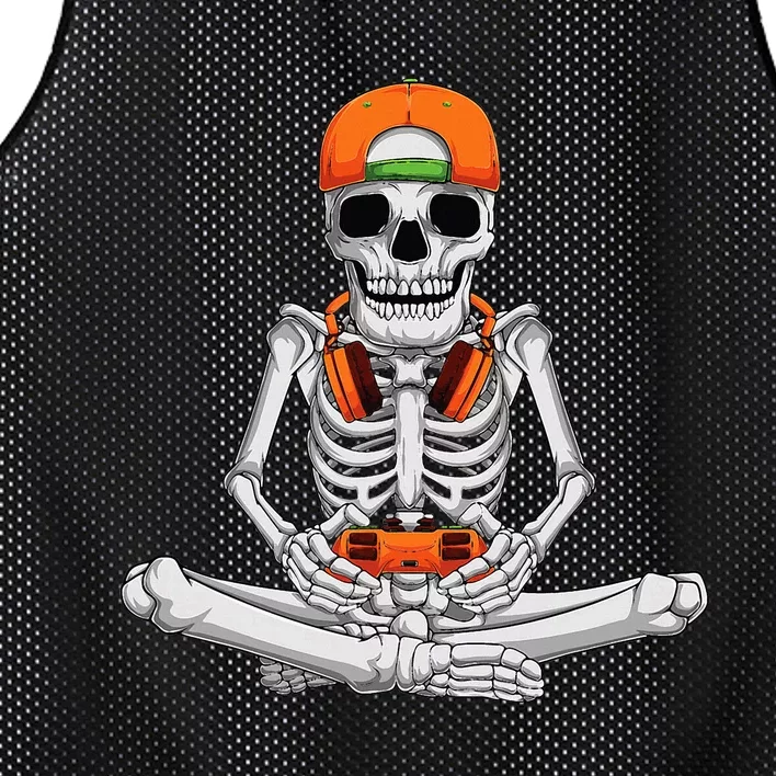 Halloween Skeleton Gamer Video Gaming Mesh Reversible Basketball Jersey Tank