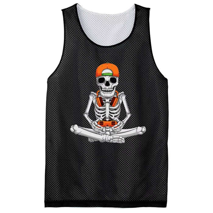 Halloween Skeleton Gamer Video Gaming Mesh Reversible Basketball Jersey Tank