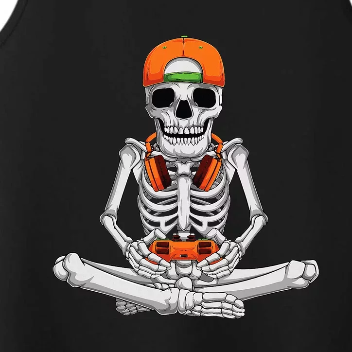 Halloween Skeleton Gamer Video Gaming Performance Tank