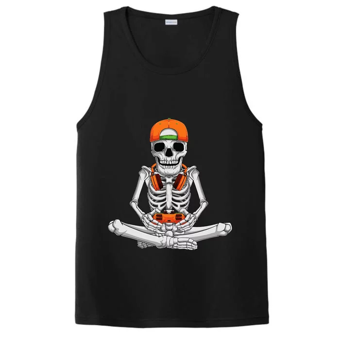 Halloween Skeleton Gamer Video Gaming Performance Tank