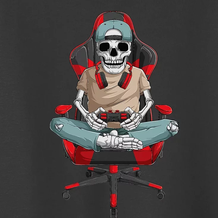 Halloween Skeleton Gamer Video Gaming Toddler T-Shirt